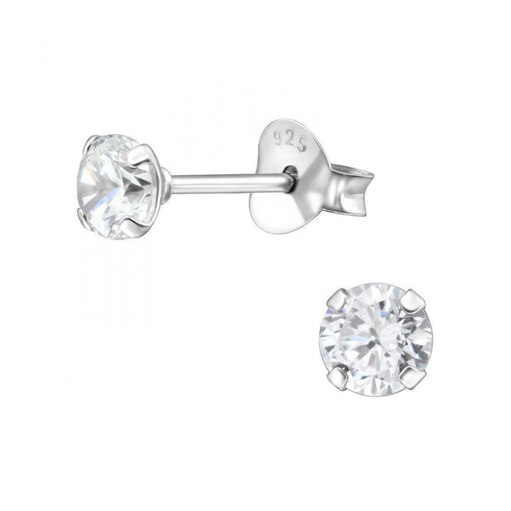 Sterling Silver Crystal Stud Earrings Gift Boxed Encouragement Card - Crumble and Core