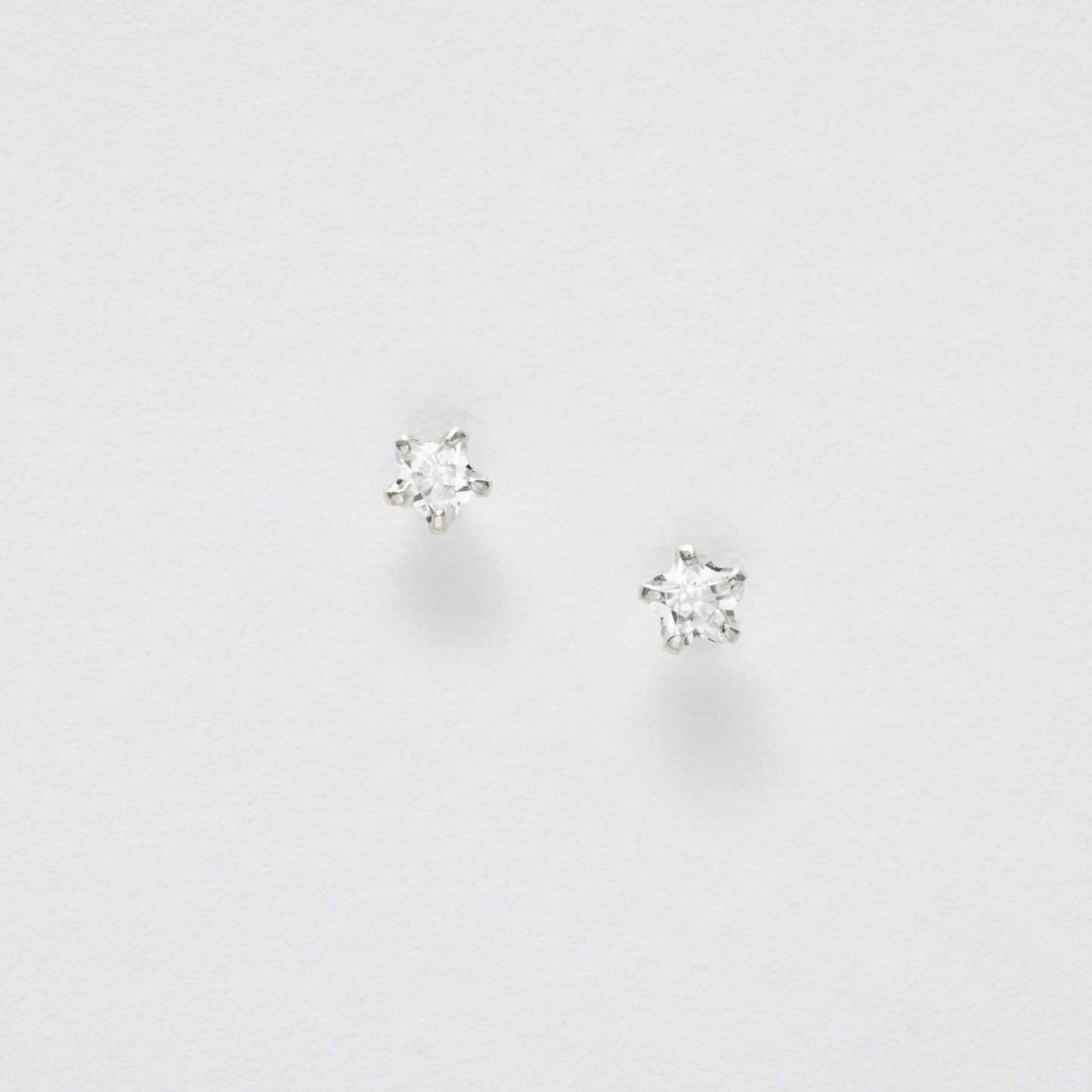 Silver Star Cubic Zirconia Stud Earrings - Elegant and Versatile Jewellery - Crumble and Core