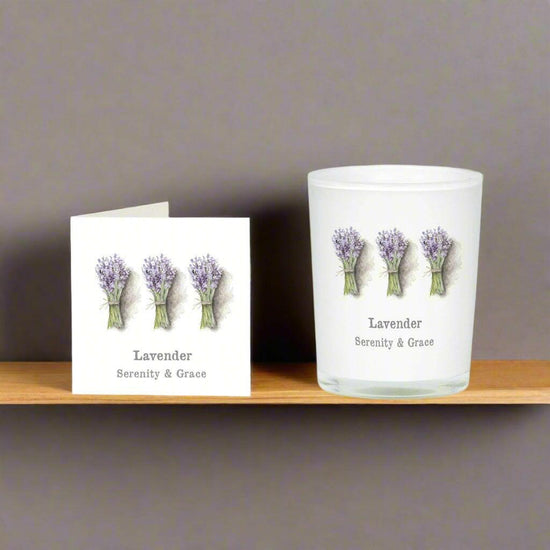 Lavender Boxed Candle and Card - The Perfect Gift Set for Relaxation and Thoughtfulness - Crumble and Core