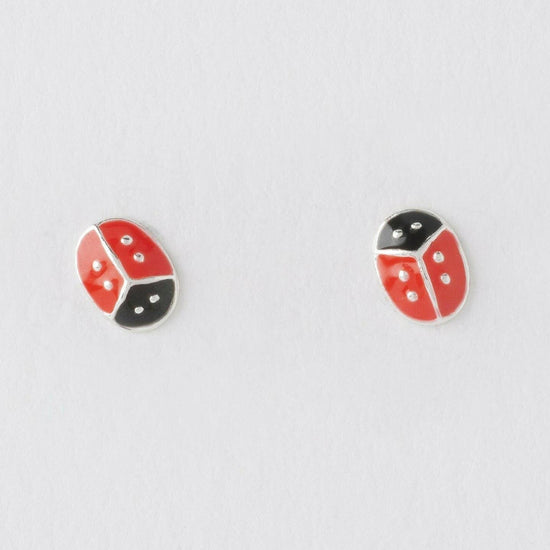 Ladybird Silver Stud Earrings - Elegant and Stylish Jewellery - Crumble and Core