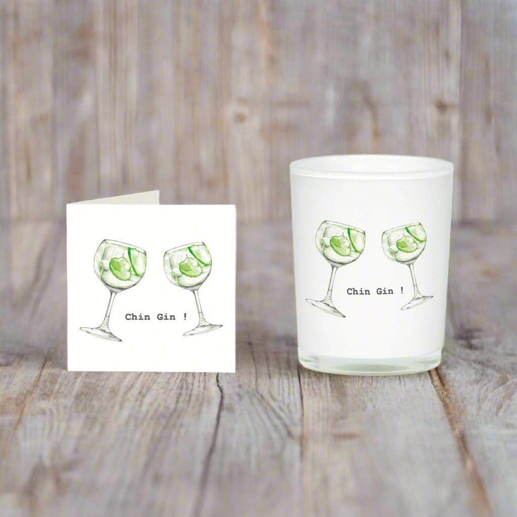 Gin Boxed Candle and Card - Handmade Gift Set for Gin Lovers - Crumble and Core