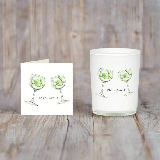 Gin Boxed Candle and Card - Handmade Gift Set for Gin Lovers - Crumble and Core