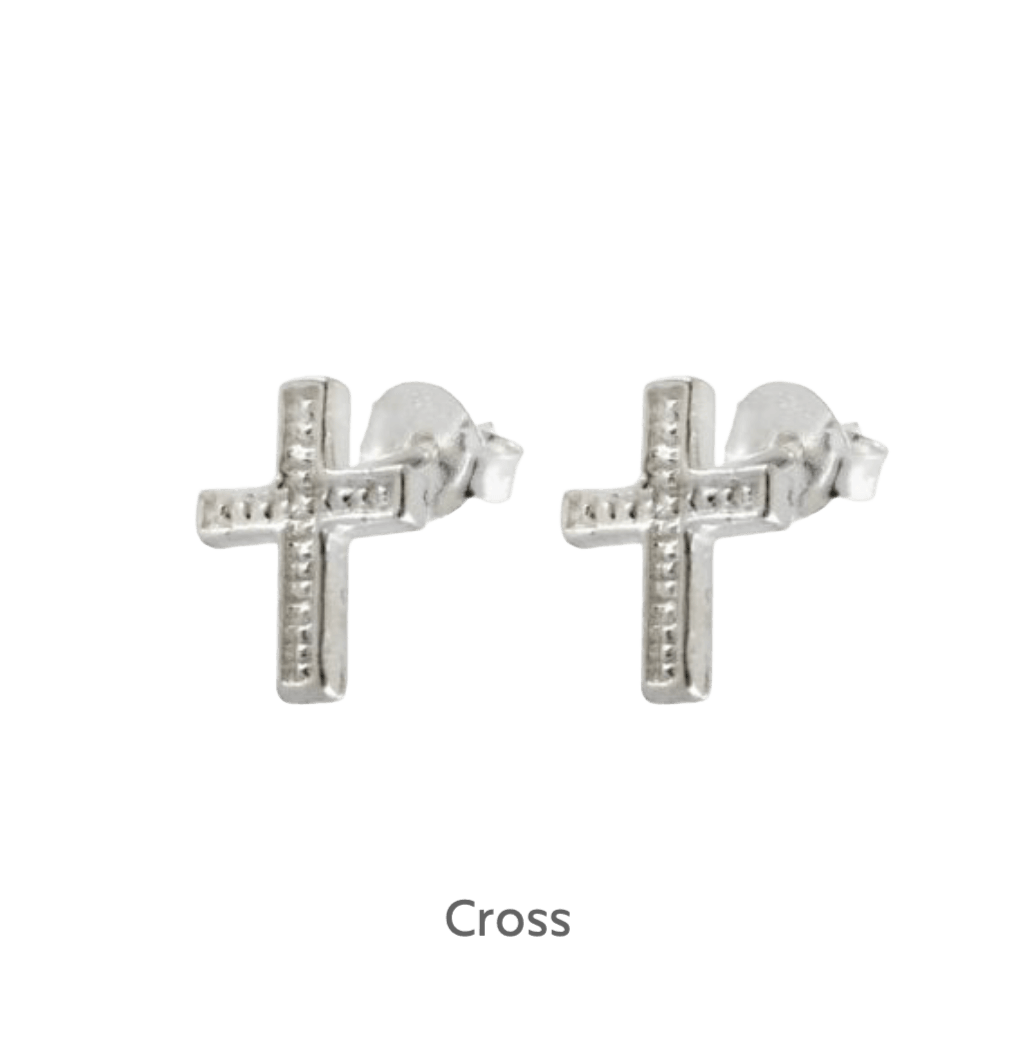 Sterling Silver Stud Earrings with Elegant Prayer Card Gift Box - Crumble and Core