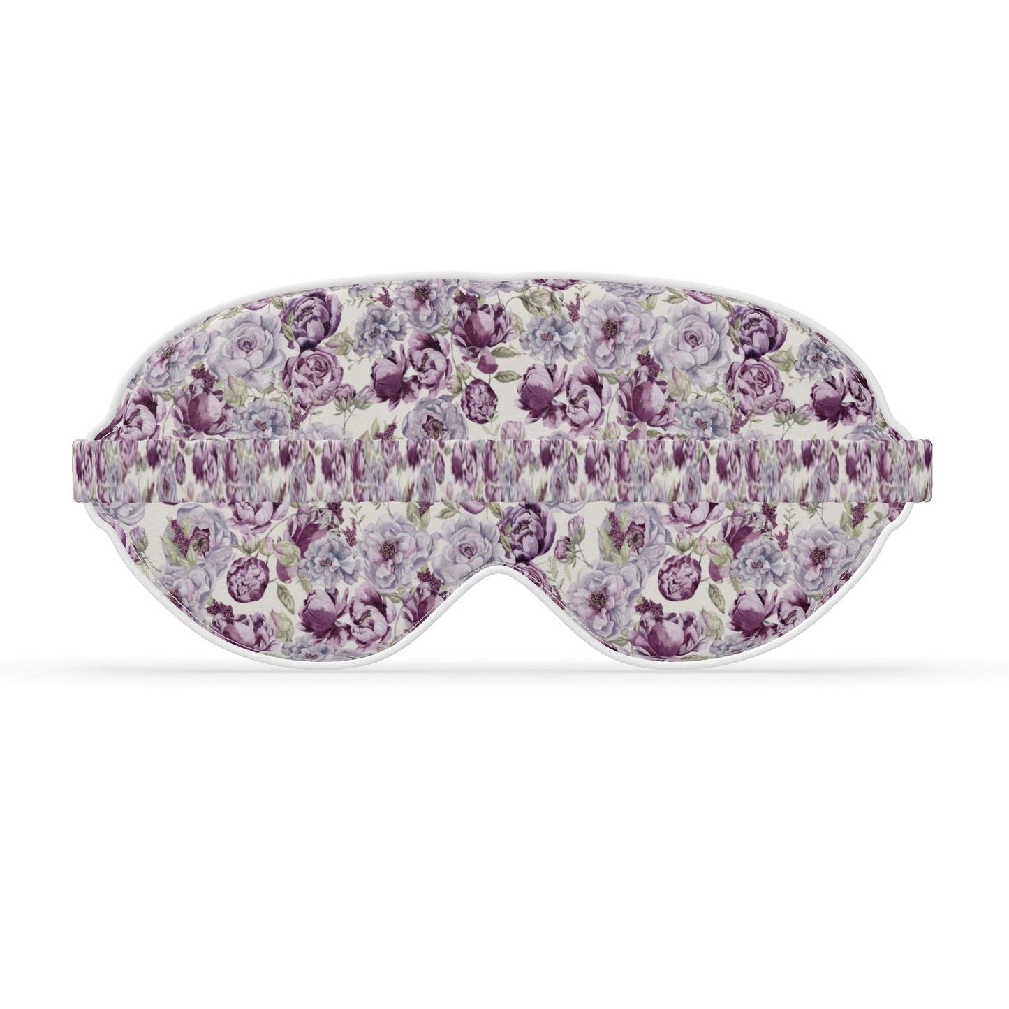 Luxury Sleep Mask -Peonies in Plum & Lilac