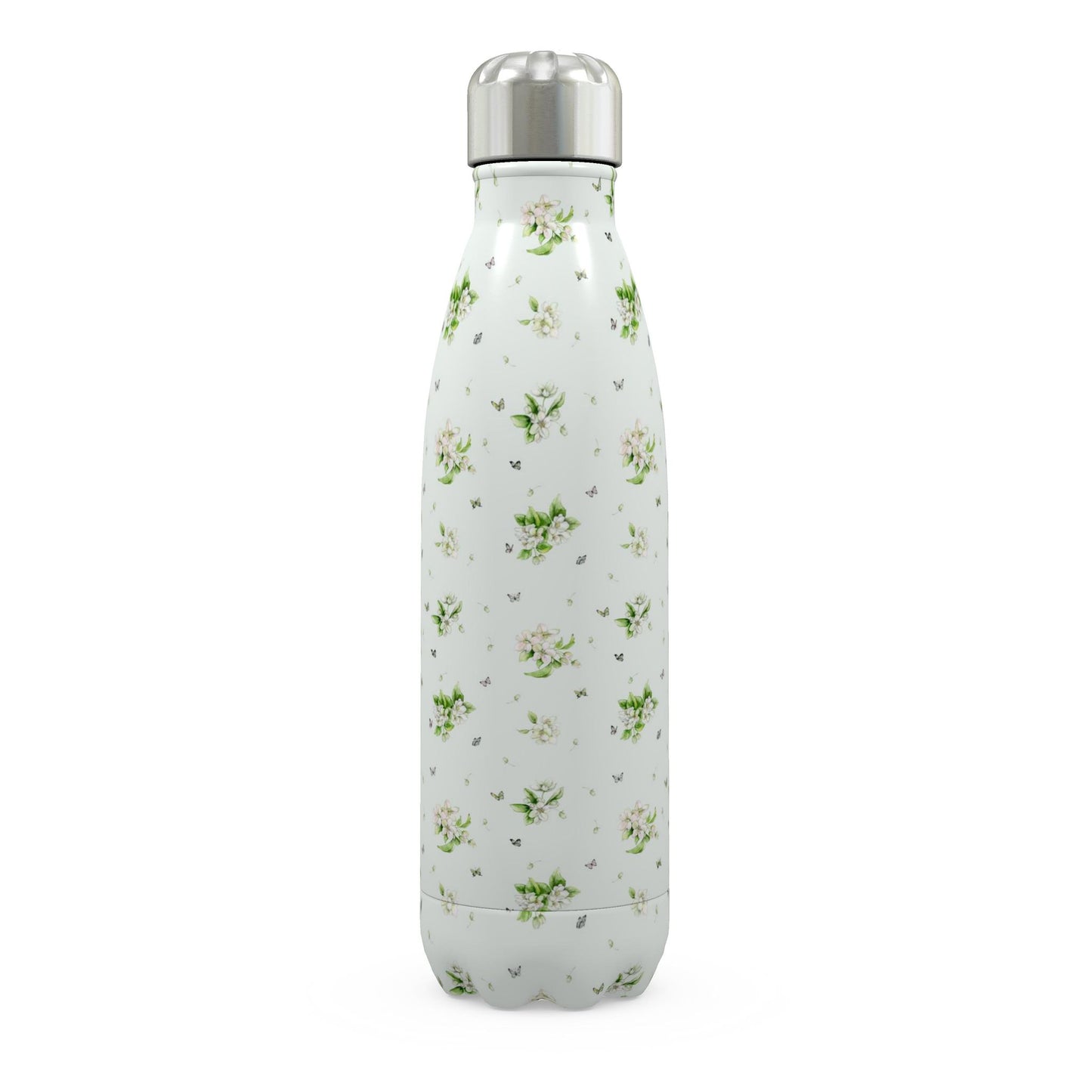 Stainless Steel Thermal Bottle - Apple Blossom and Butterflies Design