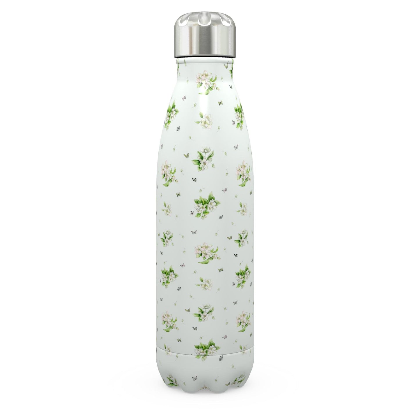 Stainless Steel Thermal Bottle - Apple Blossom and Butterflies Design