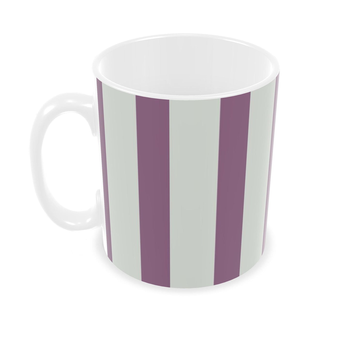 Ceramic Mug - Plum & Green Stripe
