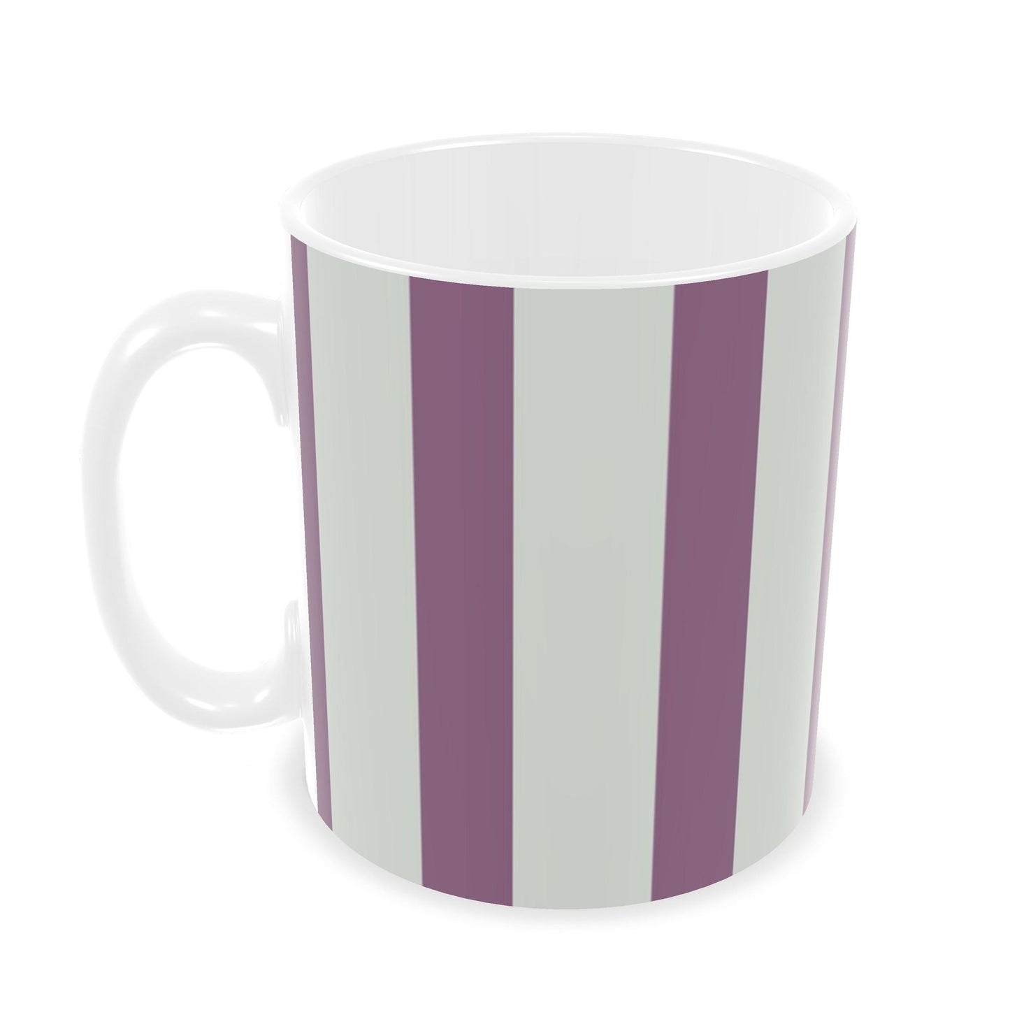 Ceramic Mug - Plum & Green Stripe