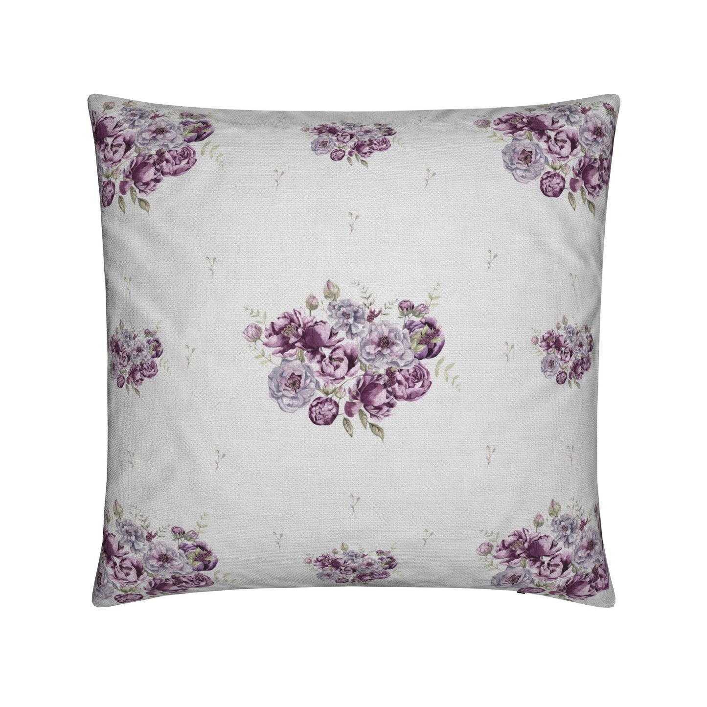 Cushion Cover - Peonies in Plum & Stripe