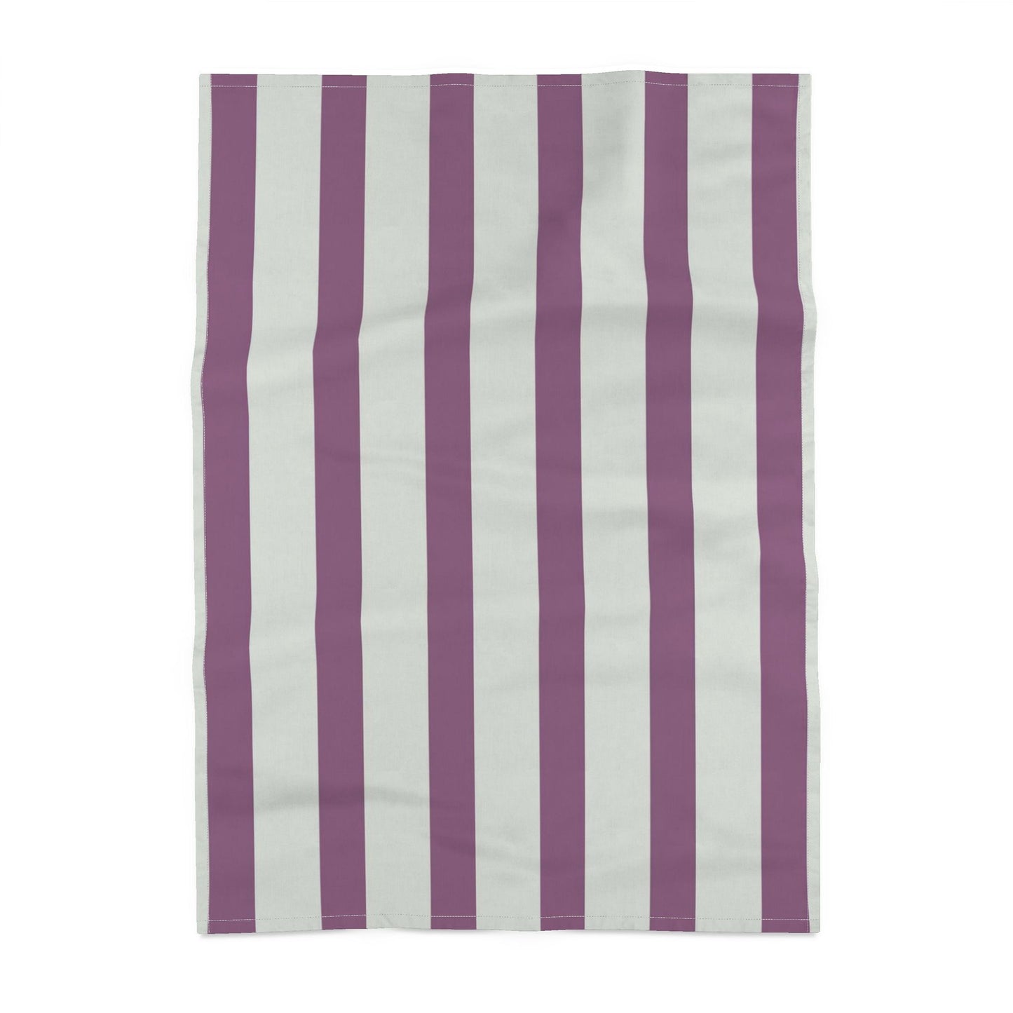 Tea Towel - Plum & Soft Green Sage Stripe