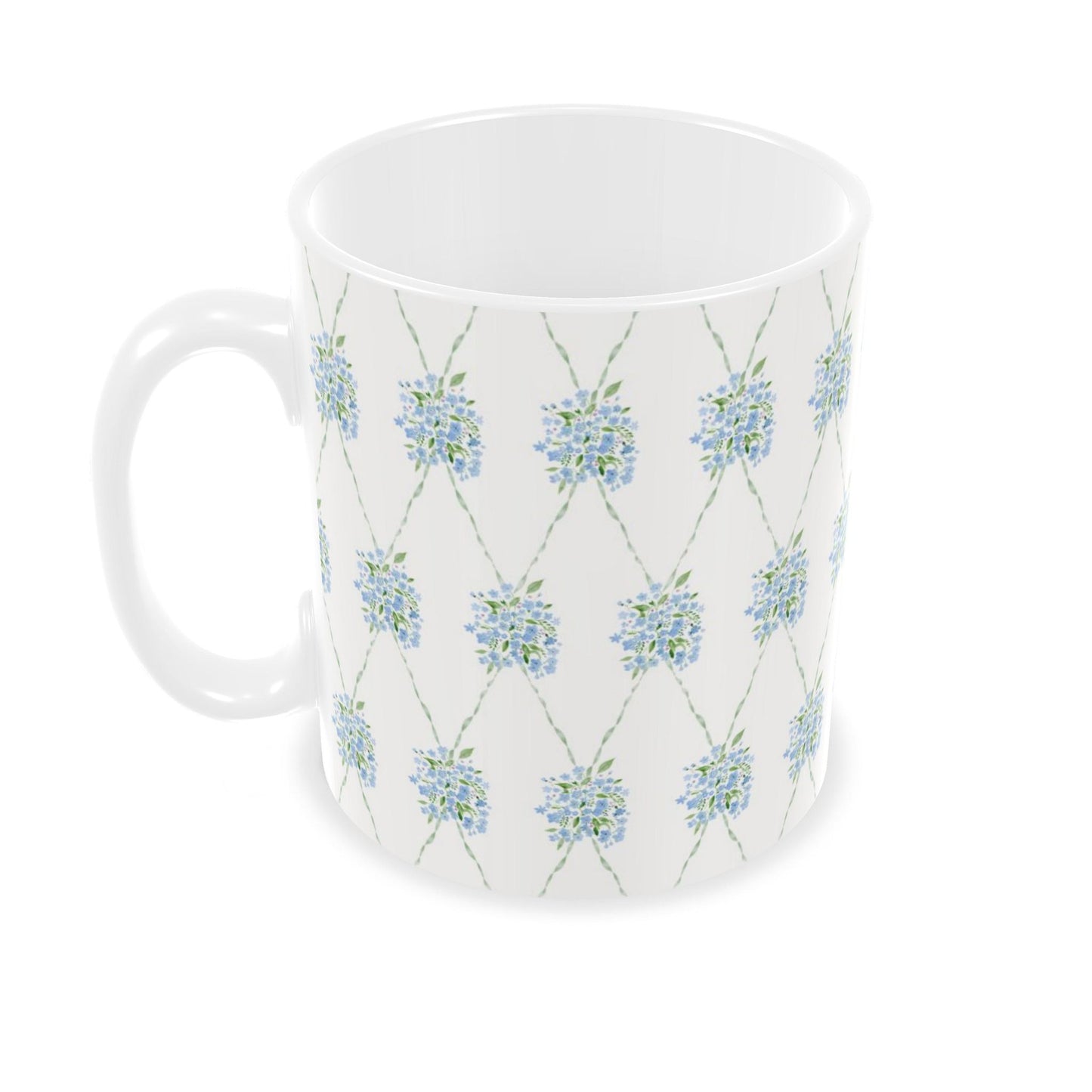 Ceramic Mug - Watercolour Forget-Me-Not-Ribbons