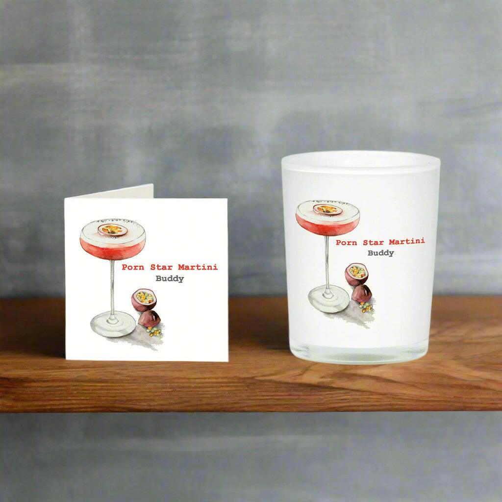 Porn Star Martini Candle with Card - Perfect Gift for Cocktail Lovers - Crumble and Core