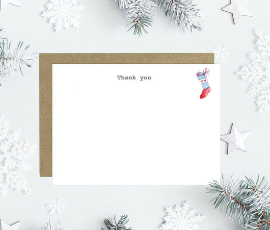 Christmas Snowman Thank You Note Cards - Crumble and Core