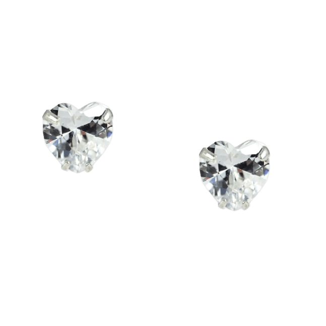 Sterling Silver Crystal Heart Drop Earrings - Jewellery Gift, Box and Card for Loved Ones - Crumble and Core