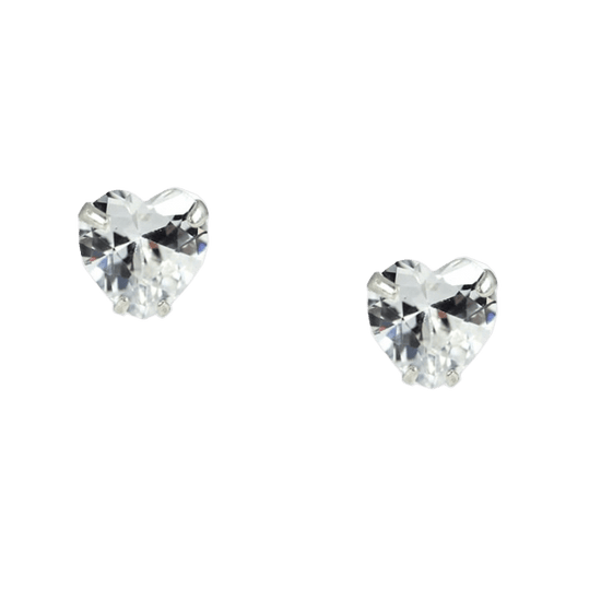 Sterling Silver Crystal Heart Drop Earrings - Jewellery Gift, Box and Card for Loved Ones - Crumble and Core