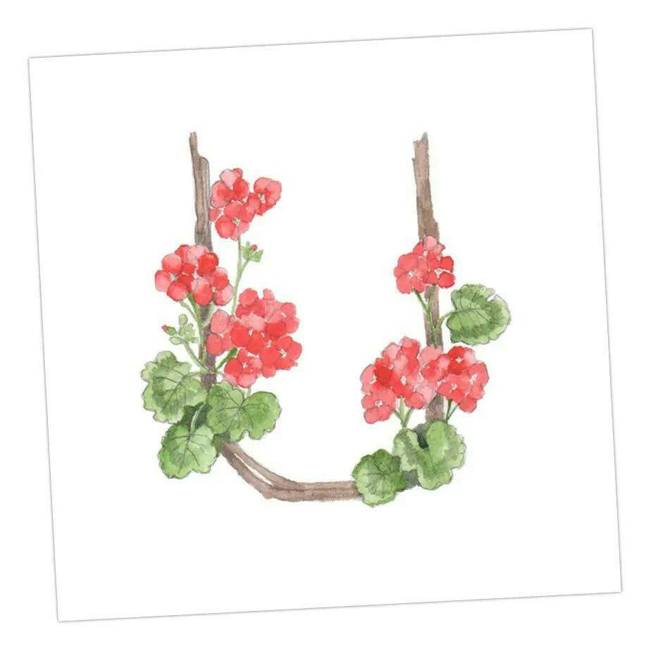Handcrafted Alphabet Design for Invitations and Gifts - Perfect Card for Names beginning with U - All Occasions - Crumble and Core