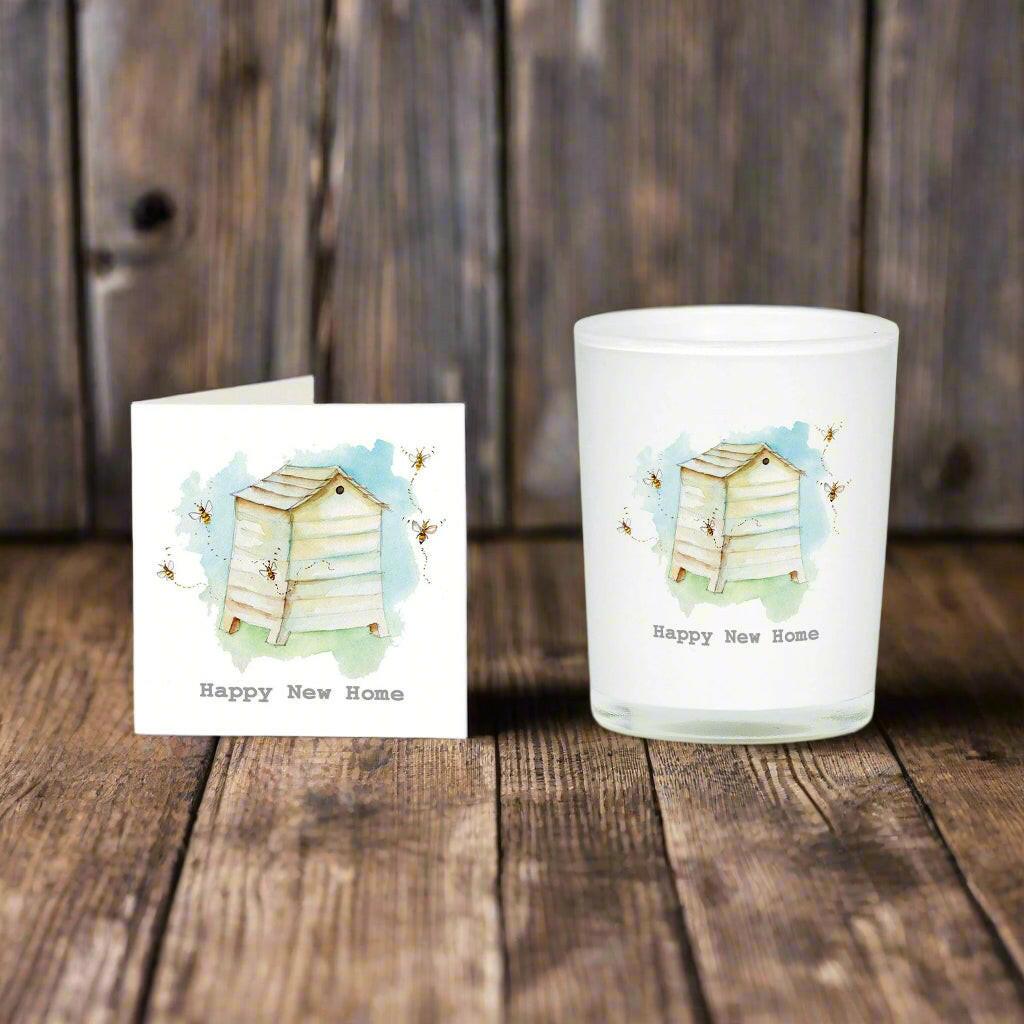 New Home Beehive - Boxed Candle and Card Set for a Housewarming Gift - Crumble and Core
