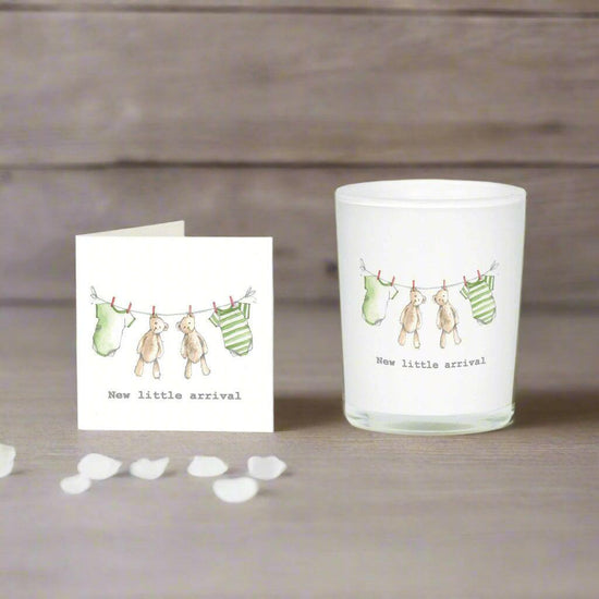 New Baby Boxed Candle and Card - Perfect Baby Shower Gift and Decor - Crumble and Core