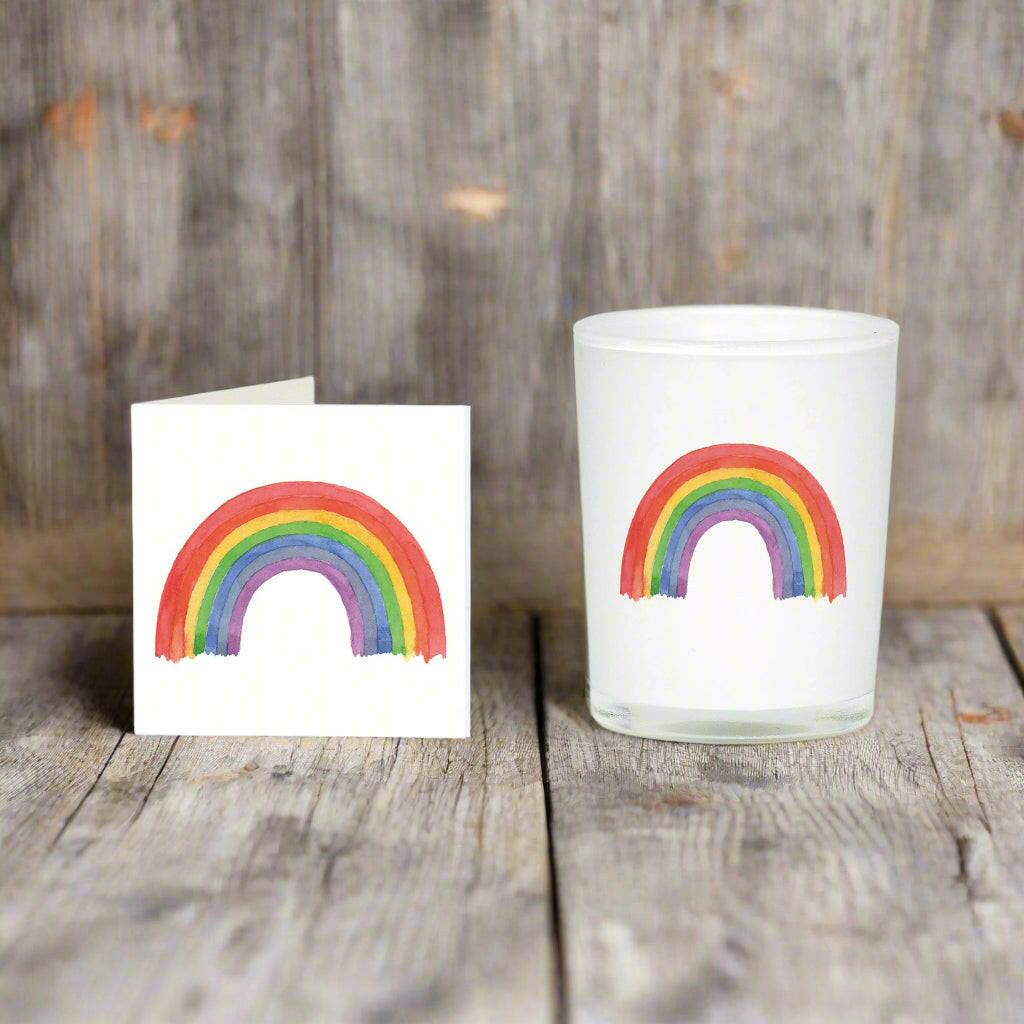 Rainbow Boxed Candle and Card - Perfect Gift Set for All Occasions - Crumble and Core