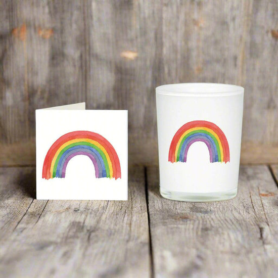 Rainbow Boxed Candle and Card - Perfect Gift Set for All Occasions - Crumble and Core