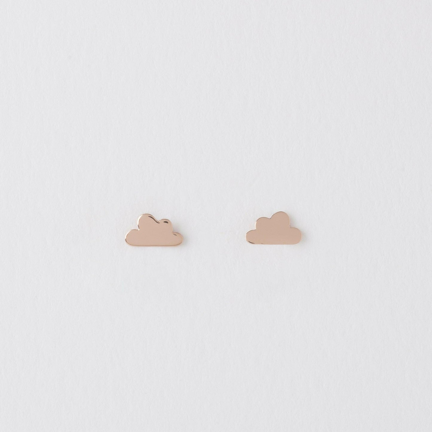 Rose Gold Plated Silver Cloud Ear Studs - Crumble and Core