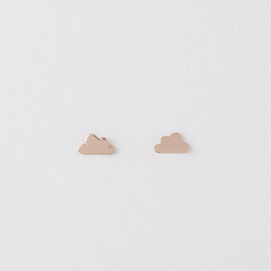 Rose Gold Plated Silver Cloud Ear Studs - Crumble and Core