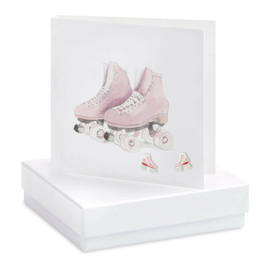 Sterling Silver Roller Skate Stud Earrings - Hand Finished Jewellery for Skating Lovers - Crumble and Core