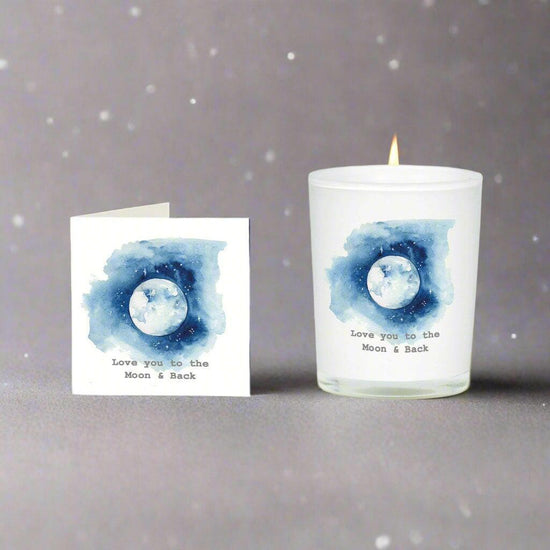 Love You To The Moon and Back Boxed Candle and Card - Perfect Gift for Any Occasion - Crumble and Core