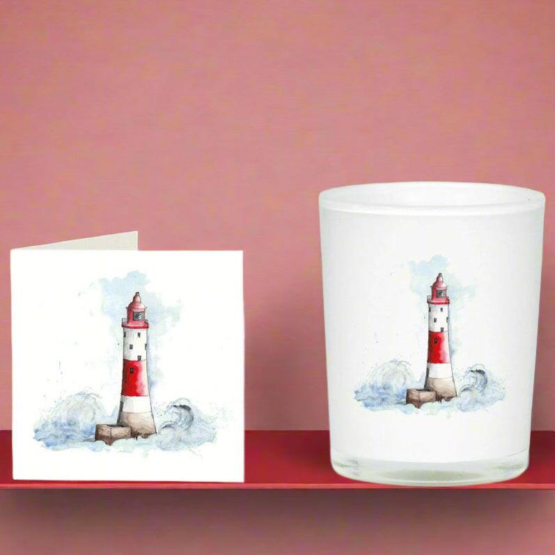 Lighthouse Candle Card Gift Set - Perfect for Seaside themed Gift for Any Occasion - Crumble and Core