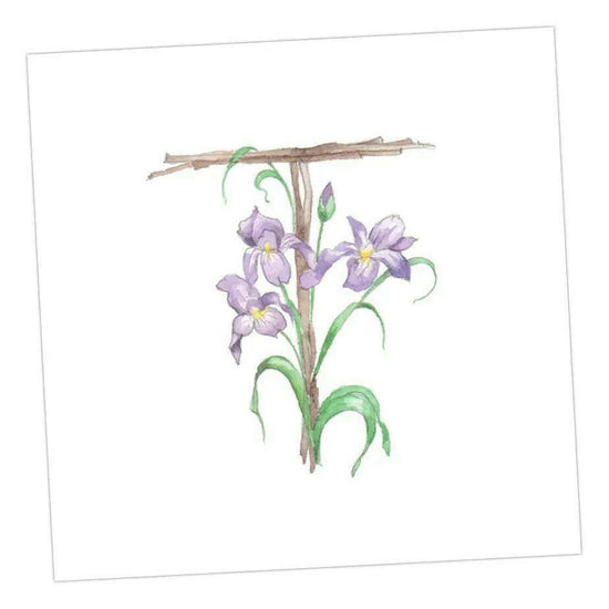 Floral Letter T Alphabet Design Card - Letter T Card - Perfect for Any Occasion - Handcrafted Alphabet Design for Invitations and Gifts - Perfect Card for Names beginning with T - All Occasions - Crumble and Core
