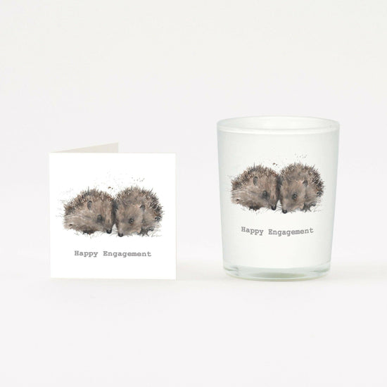 Hedgehog Engagement Candle and CardEngage in Love with a Hedgehog Candle and Card Gift Set - Crumble and Core