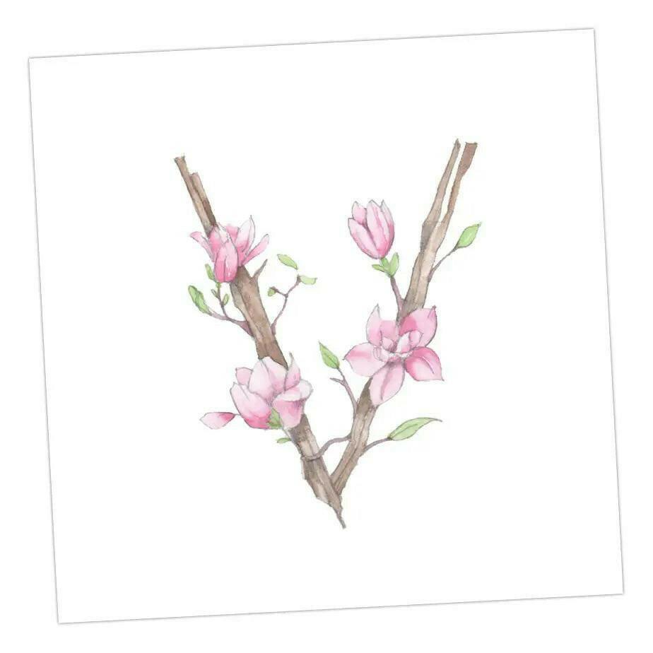 Floral Alphabet Letter V Card - Elegant Design - Perfect for Any Occasion - Handcrafted Alphabet Design for Invitations and Gifts - Perfect Card for Names beginning with V - All Occasions - Crumble and Core