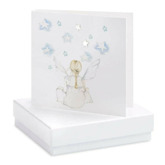 Sterling Silver Star Stud Earrings on Fairy Card - Charming Gift for Any Occasion Boxed for Her - Crumble and Core