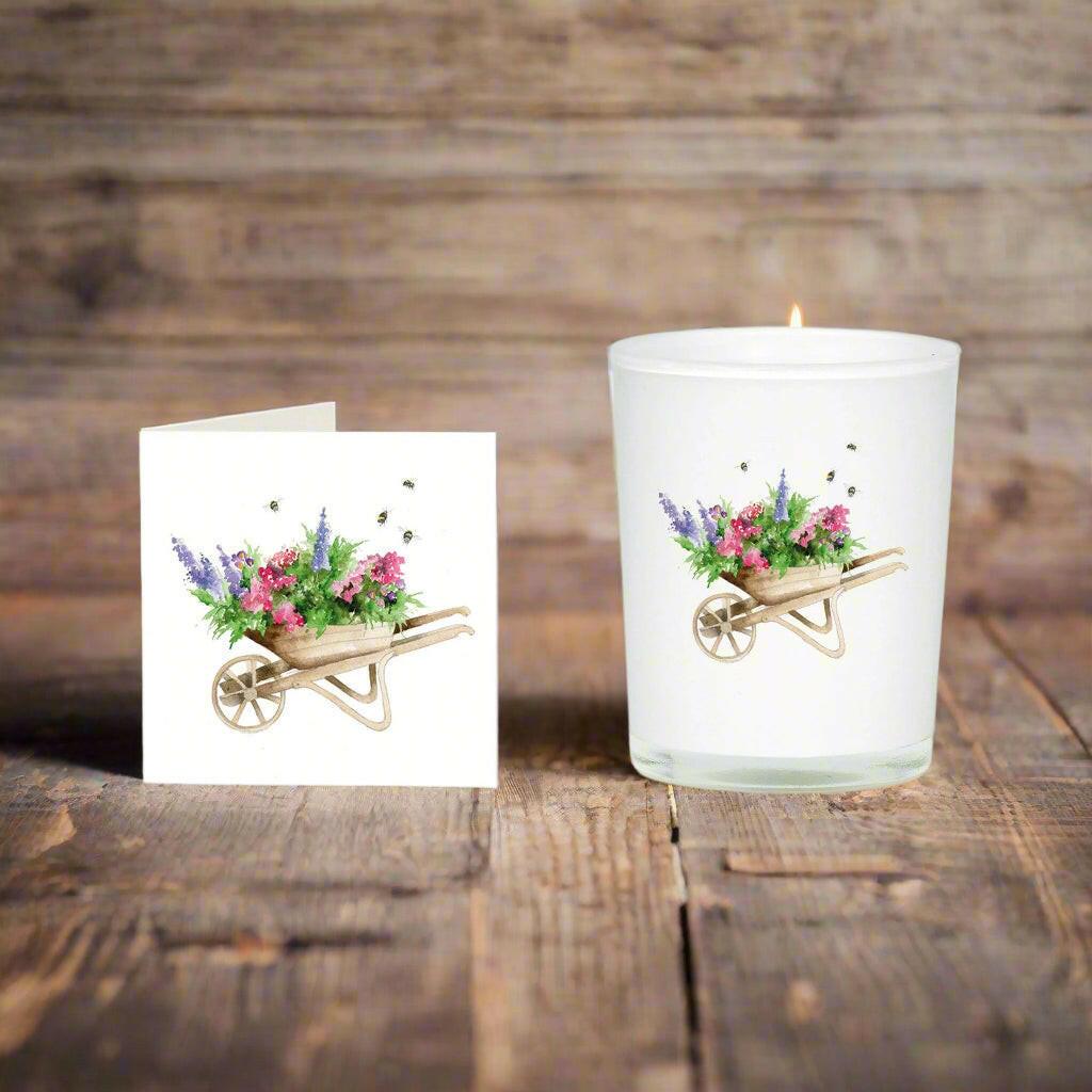 Modern Wheelbarrow Boxed Candle Card - Home or Office Decor - Crumble and Core