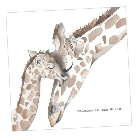 Premium New Baby Giraffes Card - Handcrafted and Adorable Animal-Themed Greeting for Your Little Ones Arrival - Crumble and Core