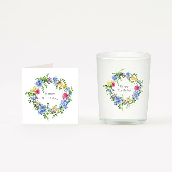 Hydrangea Birthday Candle Card - Boxed Gift Set Perfect Gift for Your Loved One - Crumble and Core