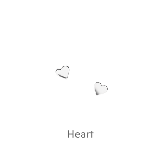 Sterling Silver Heart Stud Earrings Gift Set with Bear Card - Hand Finished Jewellery Gift for Her - Crumble and Core