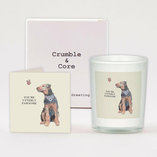 Dog-Themed Boxed Candle Greeting Card Gift Set - Perfect for Pet Lovers - Crumble and Core