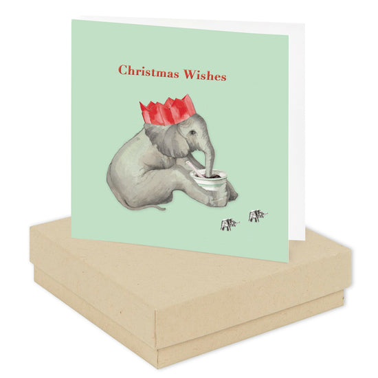 Christmas Rabbit Sterling Silver Stud Earrings - Boxed Card Included - Crumble and Core