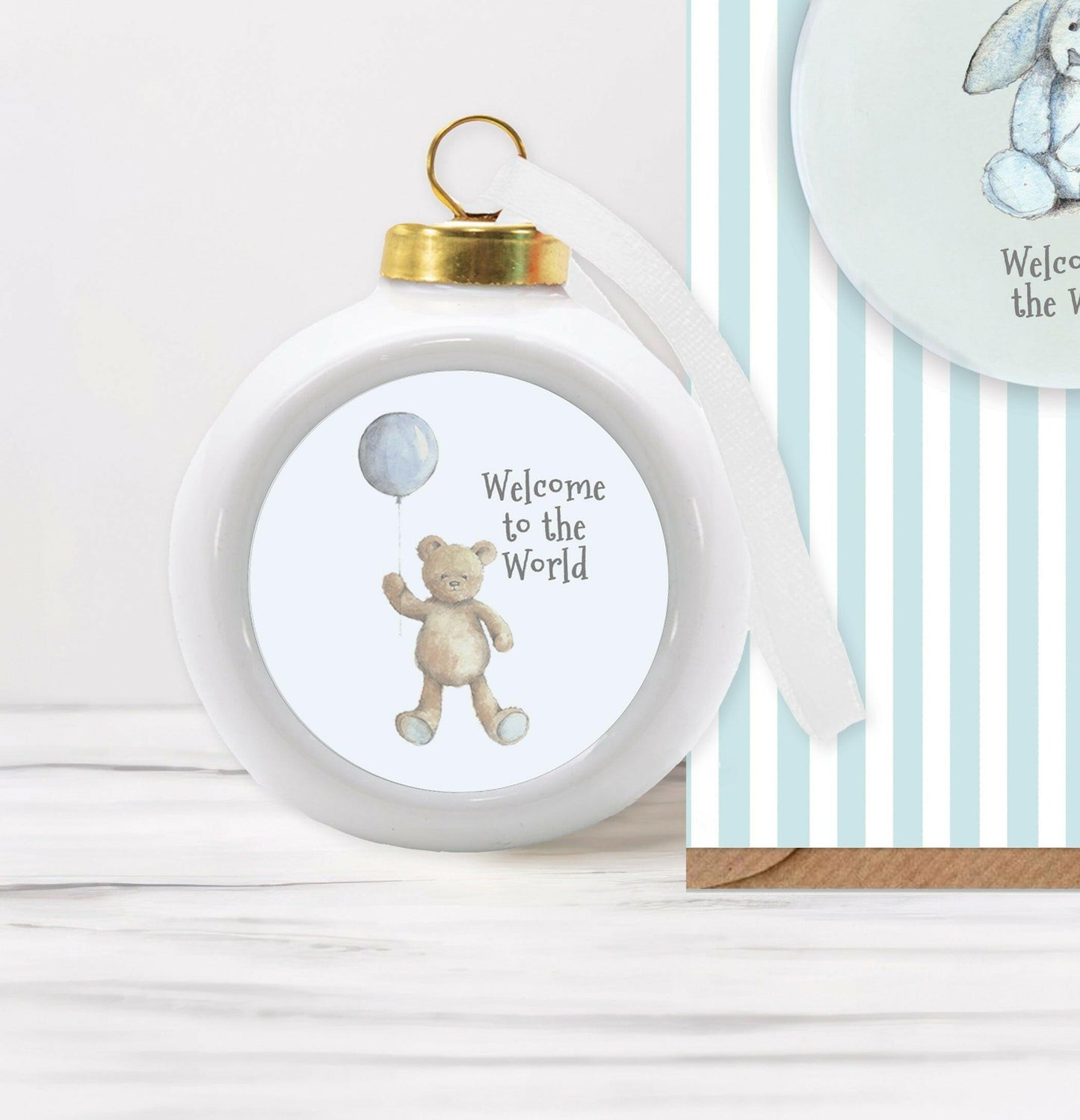 Cute Handmade Hanging Ceramic Baby Boy - Nursery Decor - Perfect for Baby Keepsake - Crumble and Core