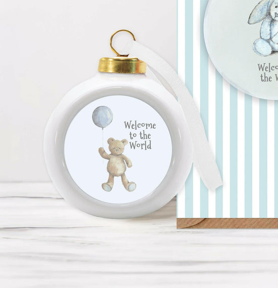 Cute Handmade Hanging Ceramic Baby Boy - Nursery Decor - Perfect for Baby Keepsake - Crumble and Core
