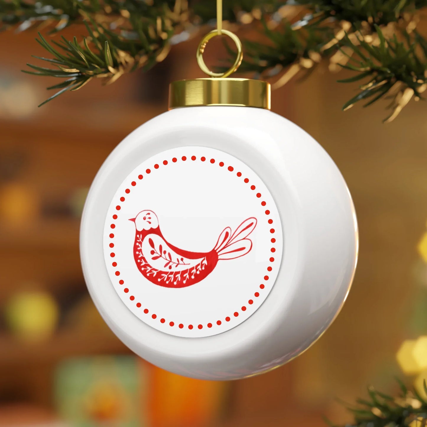 Hanging Ceramic Christmas Tree Decoration Nordic Bird Bauble - Festive Decor - Crumble and Core