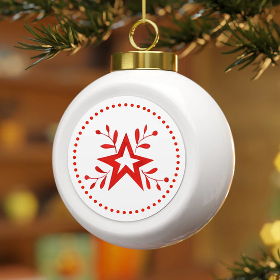 Hanging Ceramic Christmas Nordic Star Bauble - Handmade Festive Christmas Decor - Crumble and Core