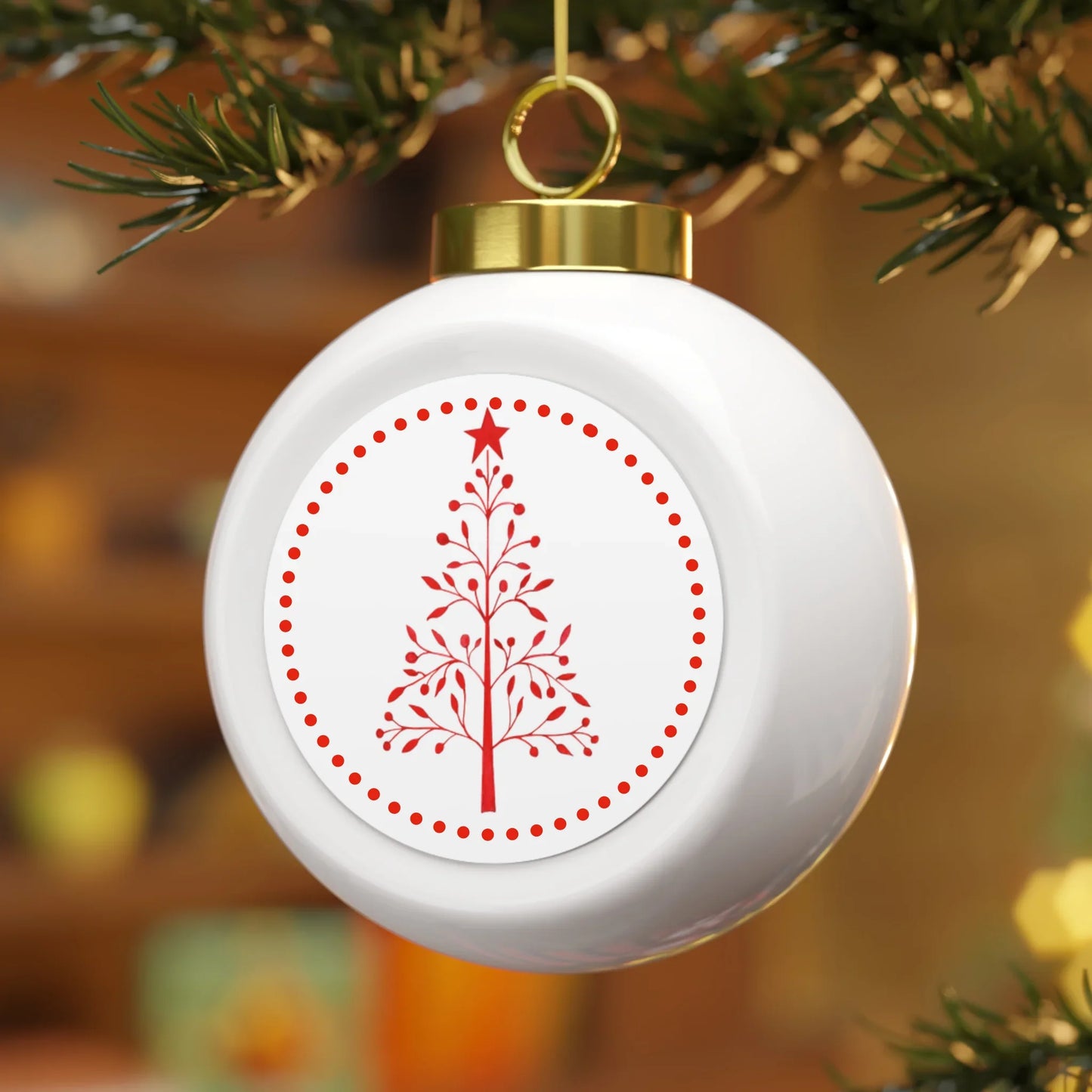 Hanging Ceramic Christmas Nordic Tree Bauble - Handmade Festive Christmas Decor - Crumble and Core