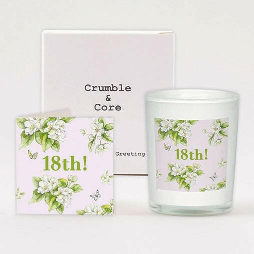 18th Birthday Card Candle Set - Special Milestone Gift Scented Candle - Crumble and Core