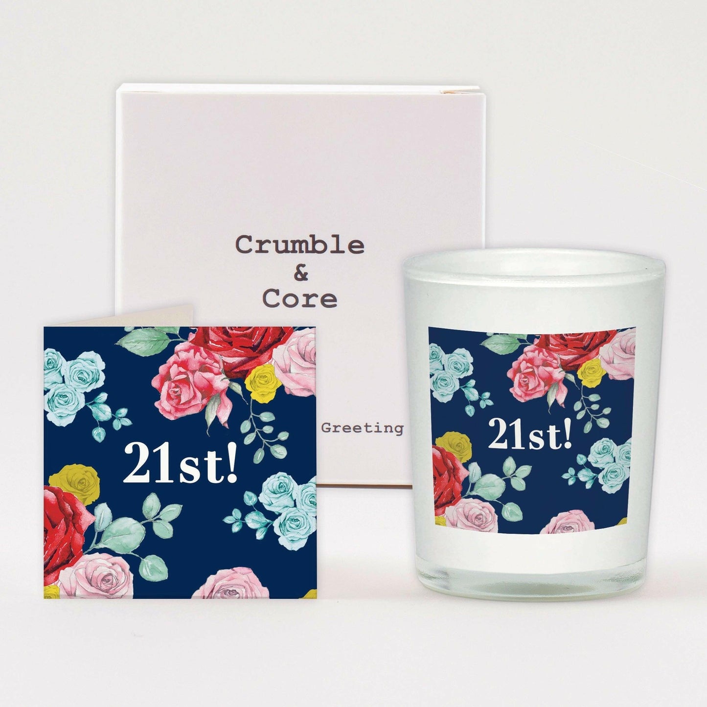 21st Birthday Gift Set Candle and Greeting Card for Milestone Birthdays - Crumble and Core