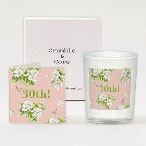 30th Birthday Gift Set Card and Candle - Perfect for Celebrating - Crumble and Core