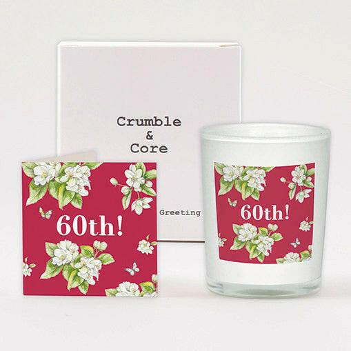 60th Birthday Celebration Set Milestone Card and Candle Combo - Crumble and Core