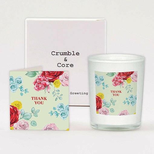 Bright Blooms Boxed Candle Thank You Card - Perfect Gift Set for Any Occasion - Crumble and Core