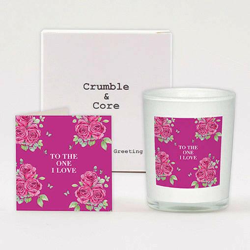 Boxed Candle and Card Gift Set - Floral Scent - Perfect for Loved Ones - Crumble and Core